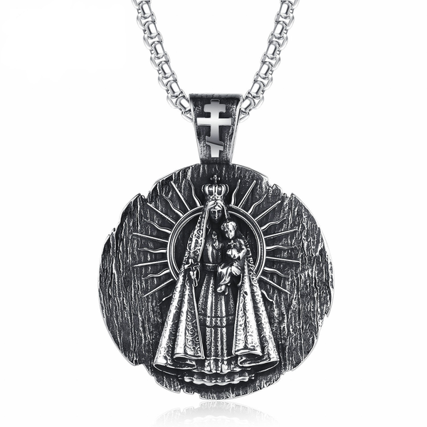 Virgin Mary Titanium Steel Necklace