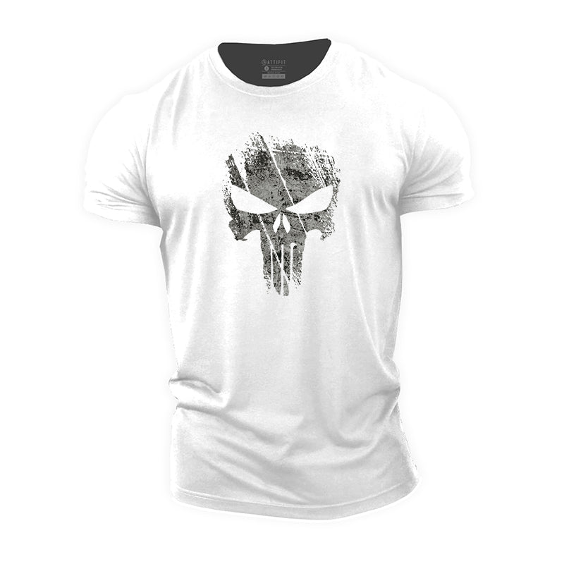 Broken Punisher Skull Cotton T-Shirts