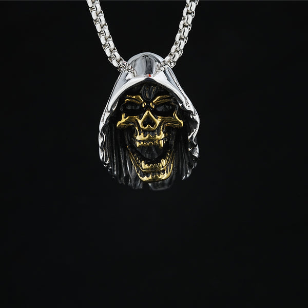 Golden Skull Titanium Steel Necklace