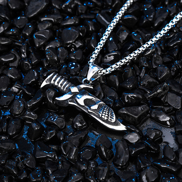 Dagger Skull Titanium Steel Necklace