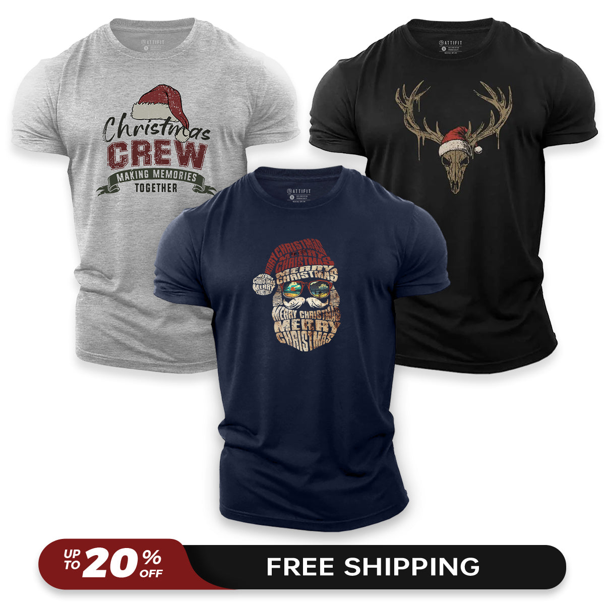 Christmas Crew 3-Pack - Cotton T-Shirts