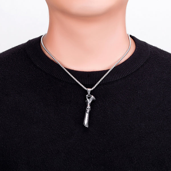 Branch Skull Titanium Steel Necklace