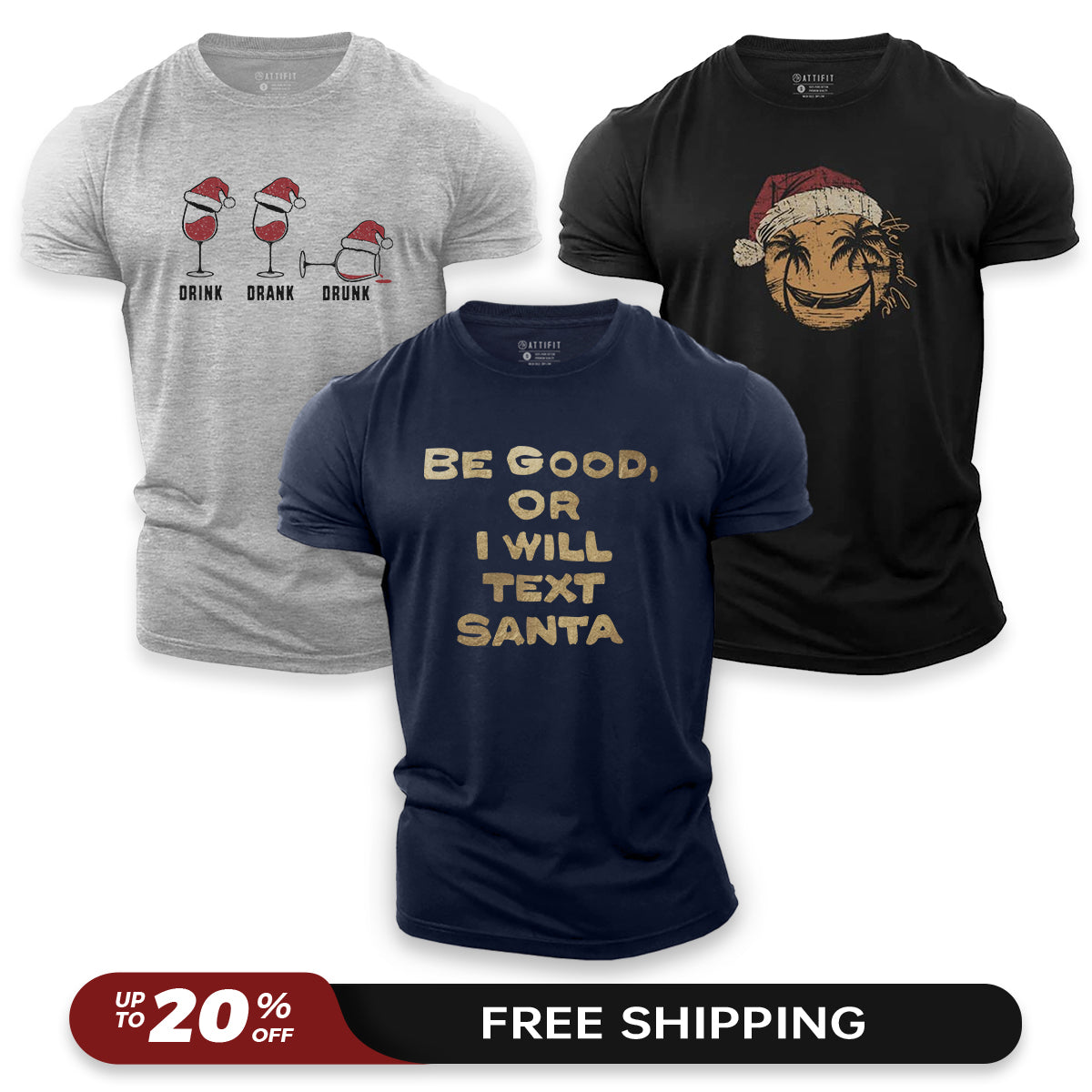 Christmas Humor 3-Pack - Cotton T-Shirts