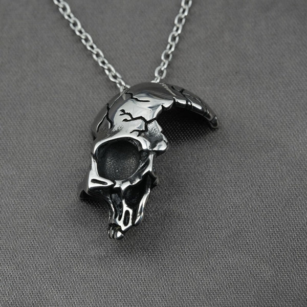 Broken Skull Titanium Steel Necklace