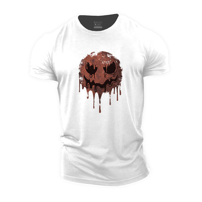 Red Evil Smiley Cotton T-Shirt