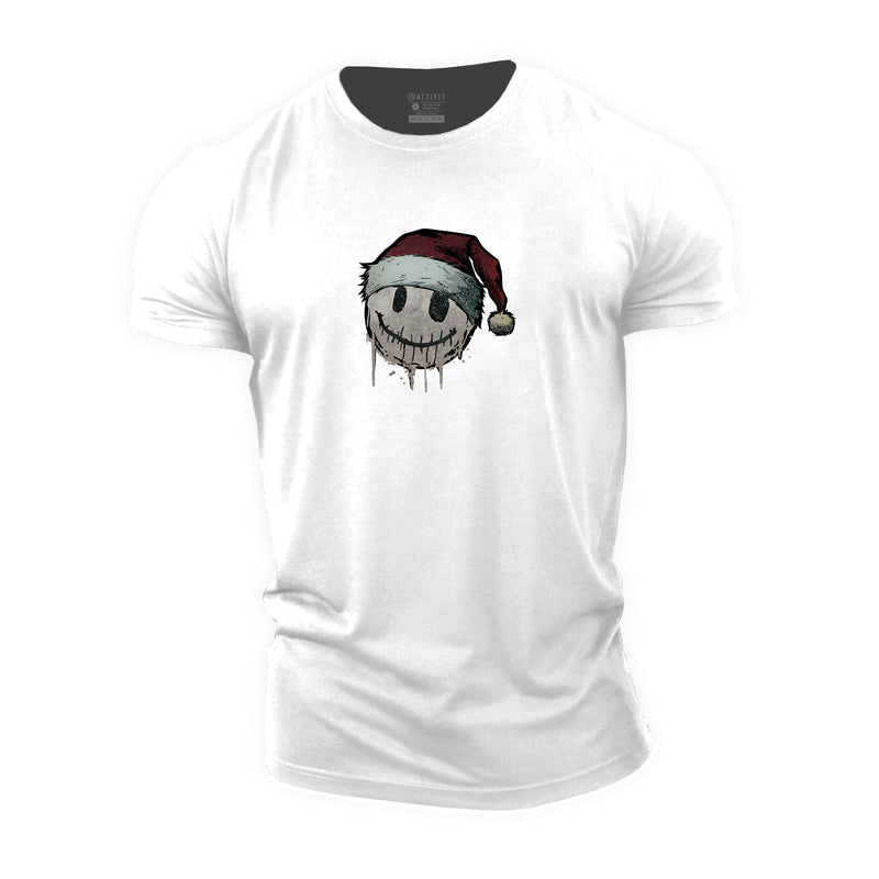 Christmas Smiley Cotton T-Shirts