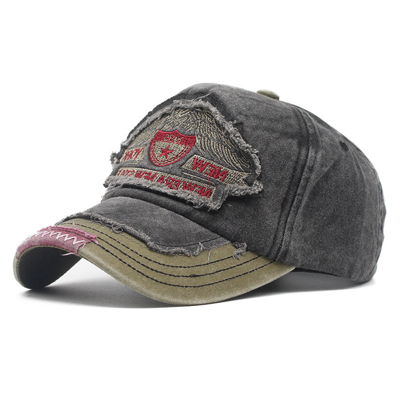 Fashion Washed Distressed Embroidery Baseball Cap Embroidery