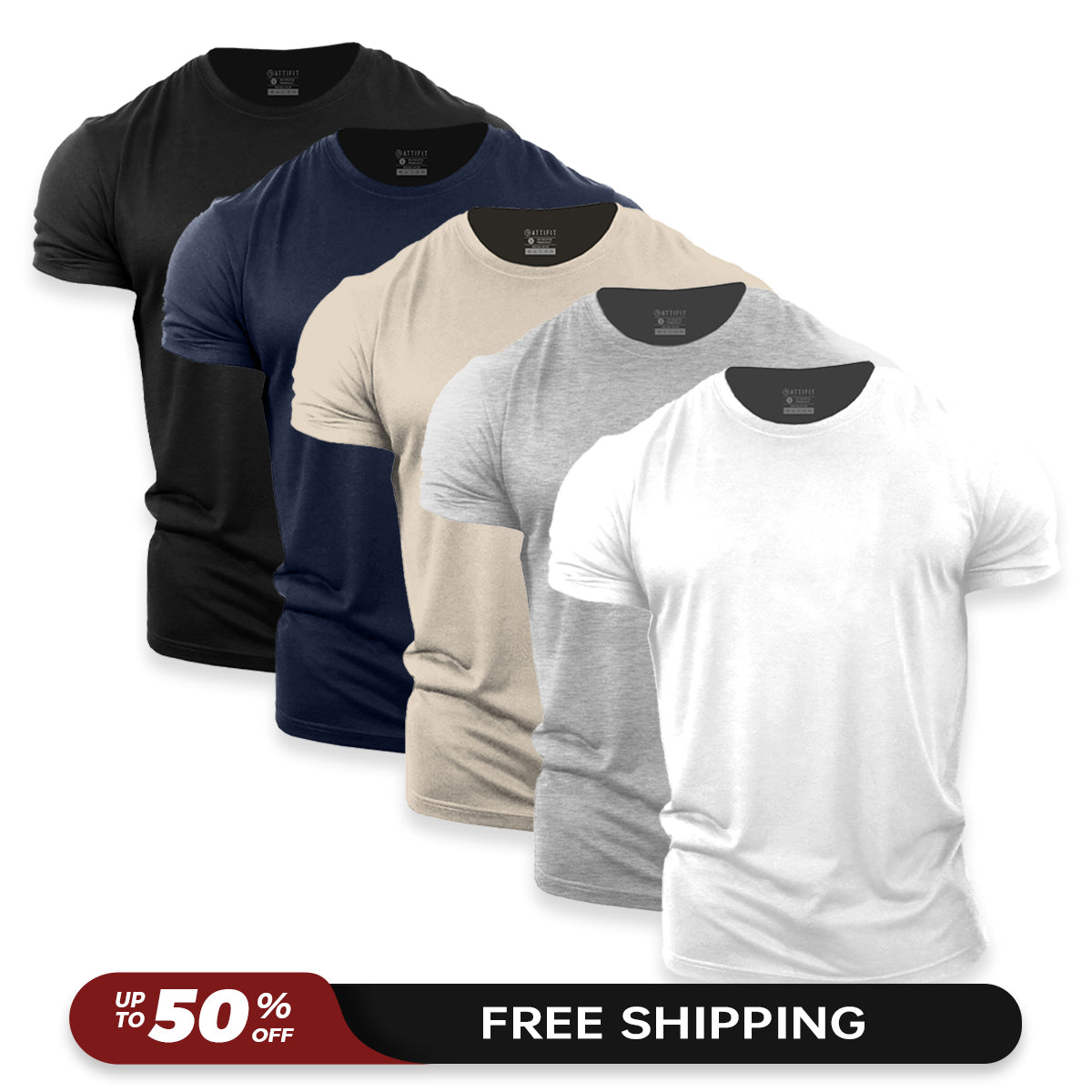 Plain 5-Pack - Cotton T-Shirts