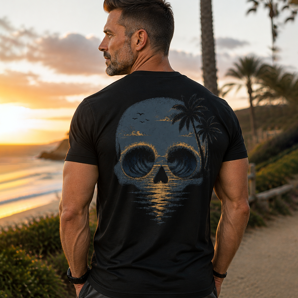 Ocean Skull Escape Cotton T-Shirt