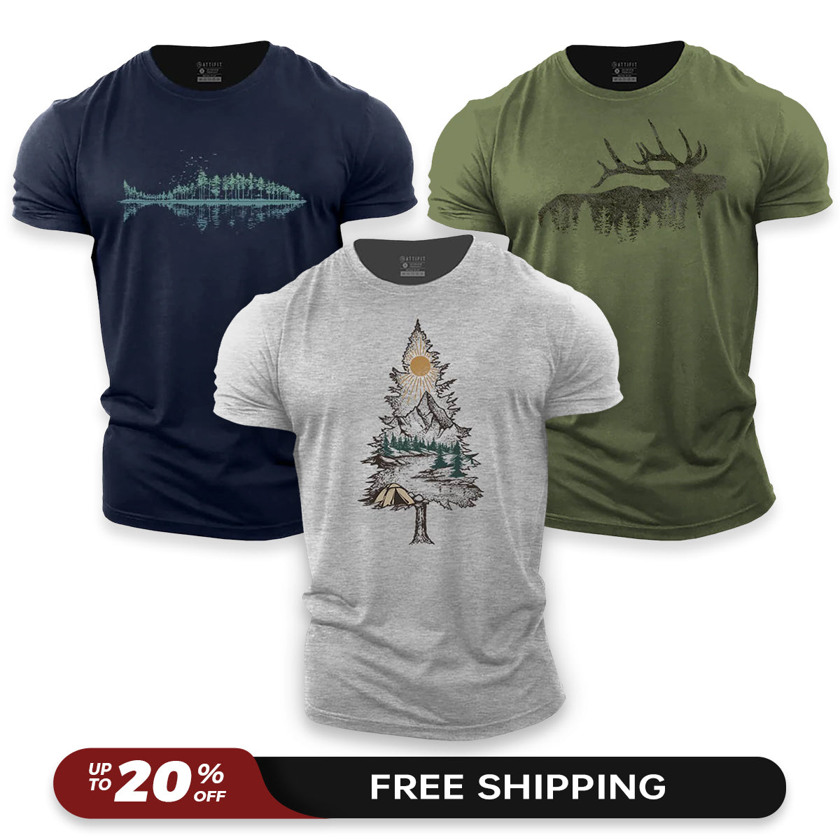 Wild Nature 3-Pack - Cotton T-Shirts