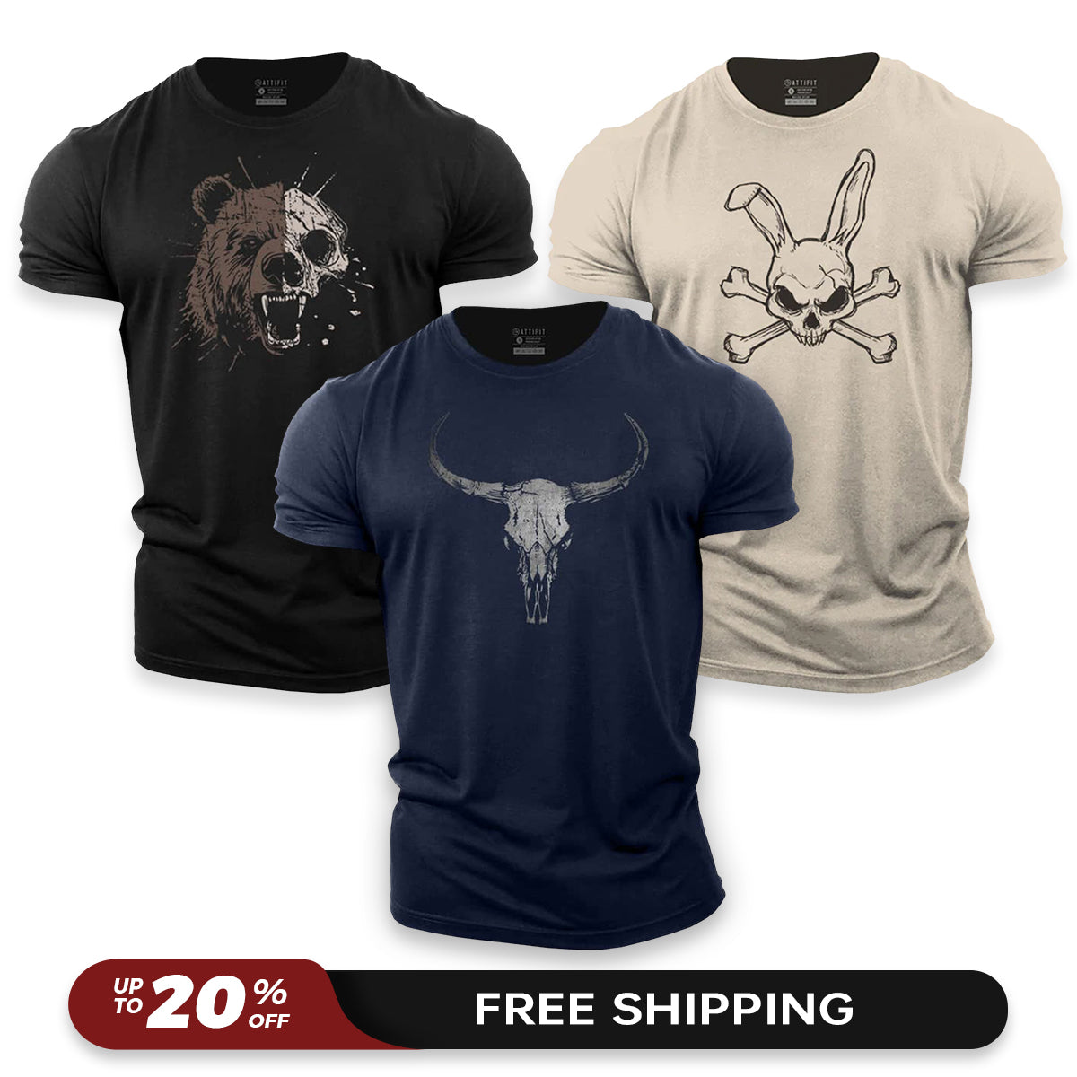 Wildlife 3-Pack - Cotton T-Shirts