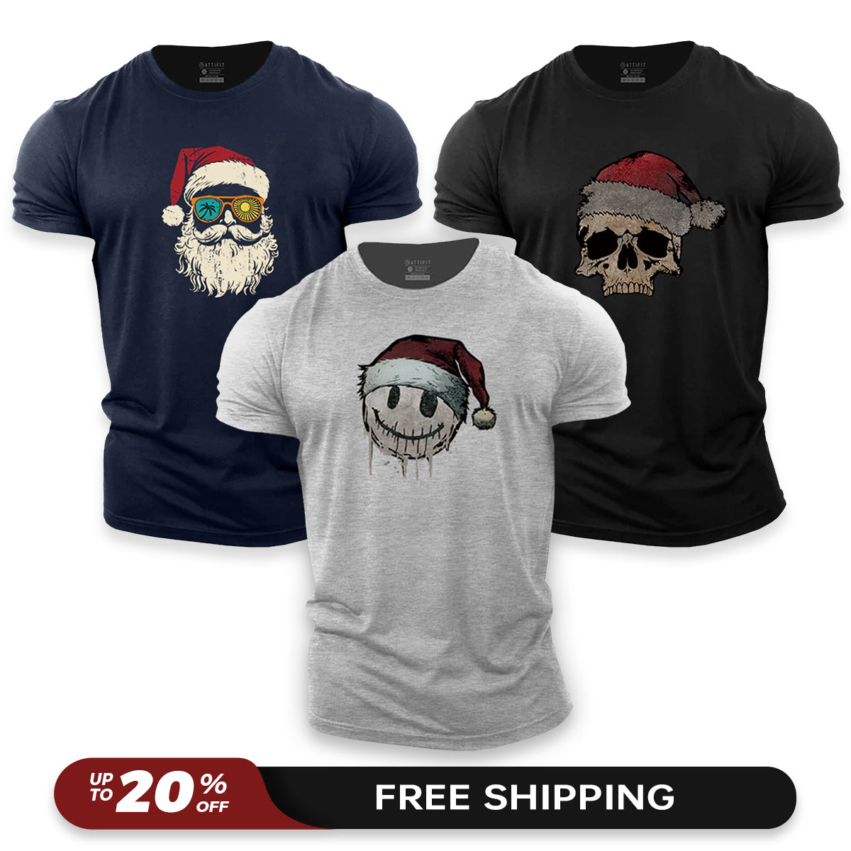 Classic Christmas 3-Pack - Cotton T-Shirts
