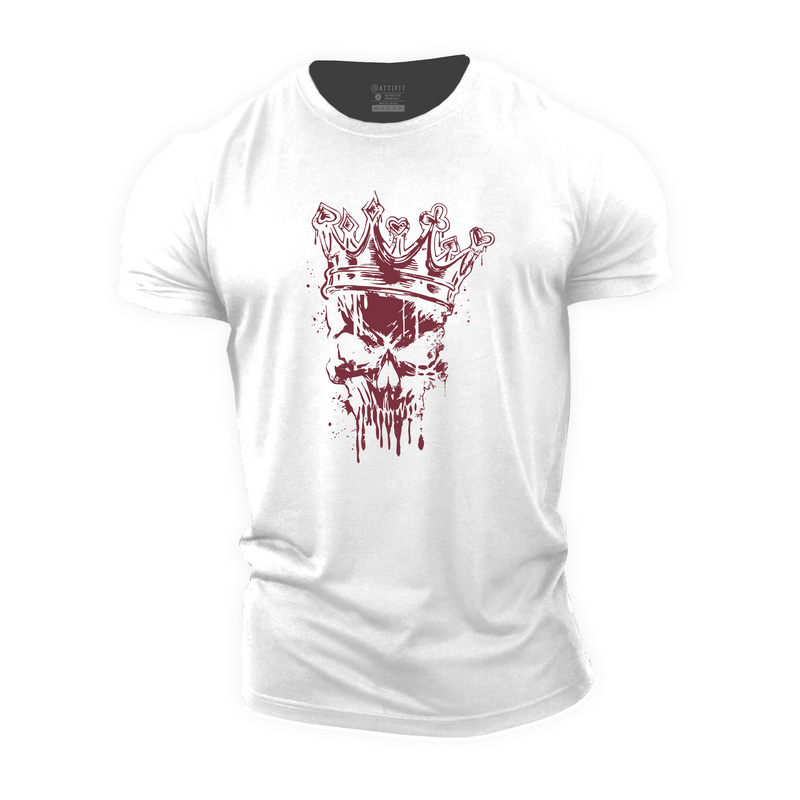 Vibrant King Skull Cotton T-shirts