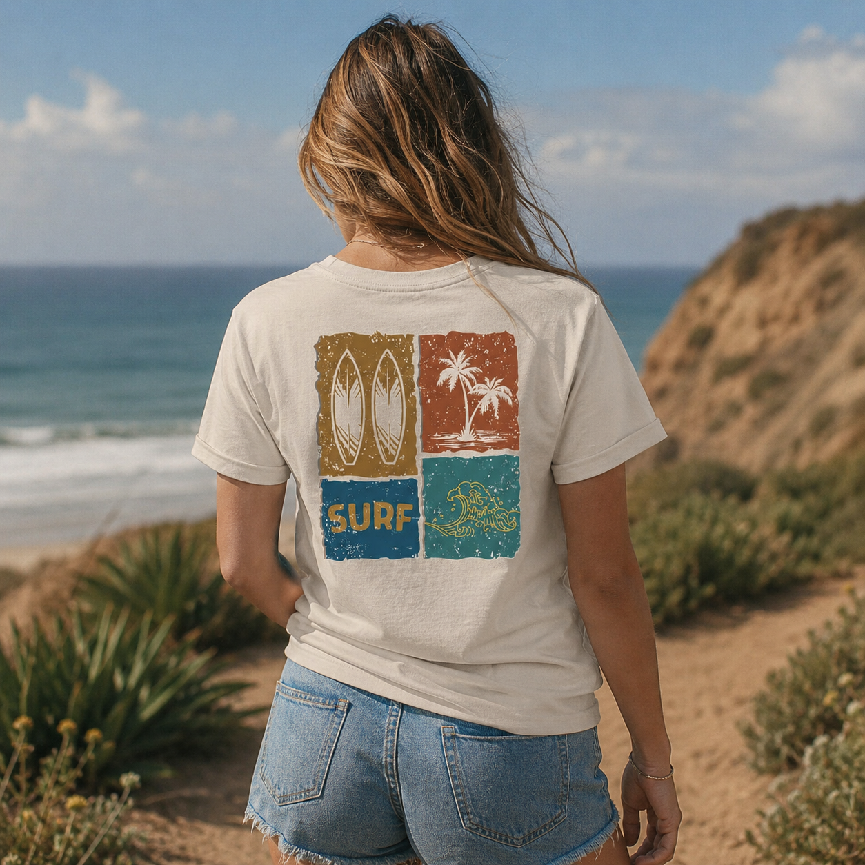 Surf Poster Women's Cotton T-Shirt