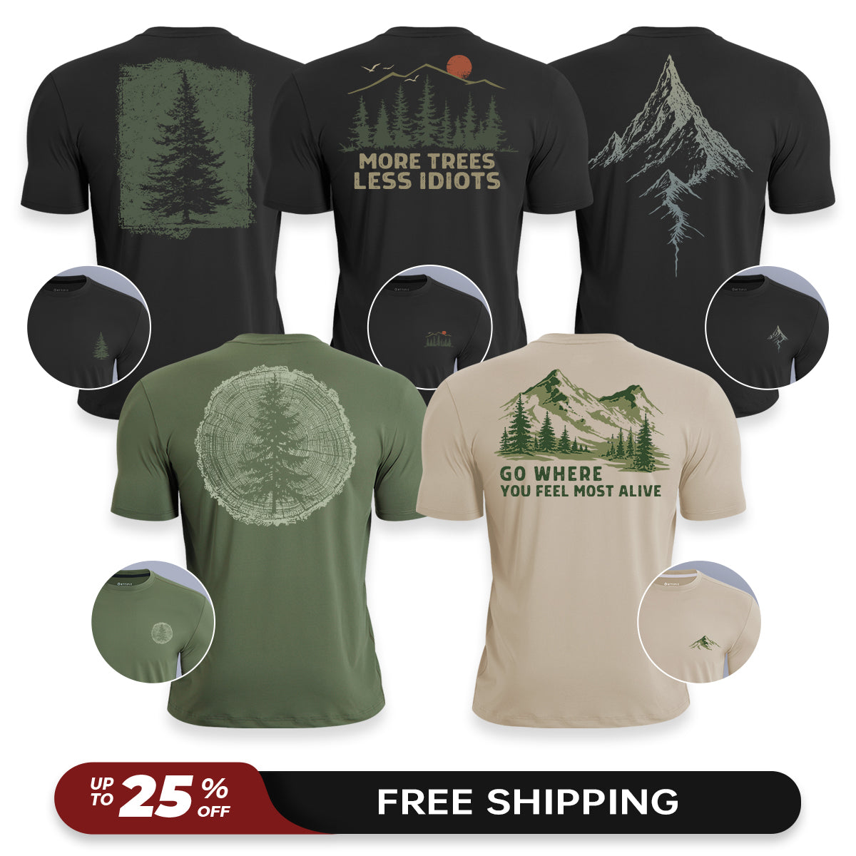 Wild Soul 5-Pack - Quick-Dry T-Shirts