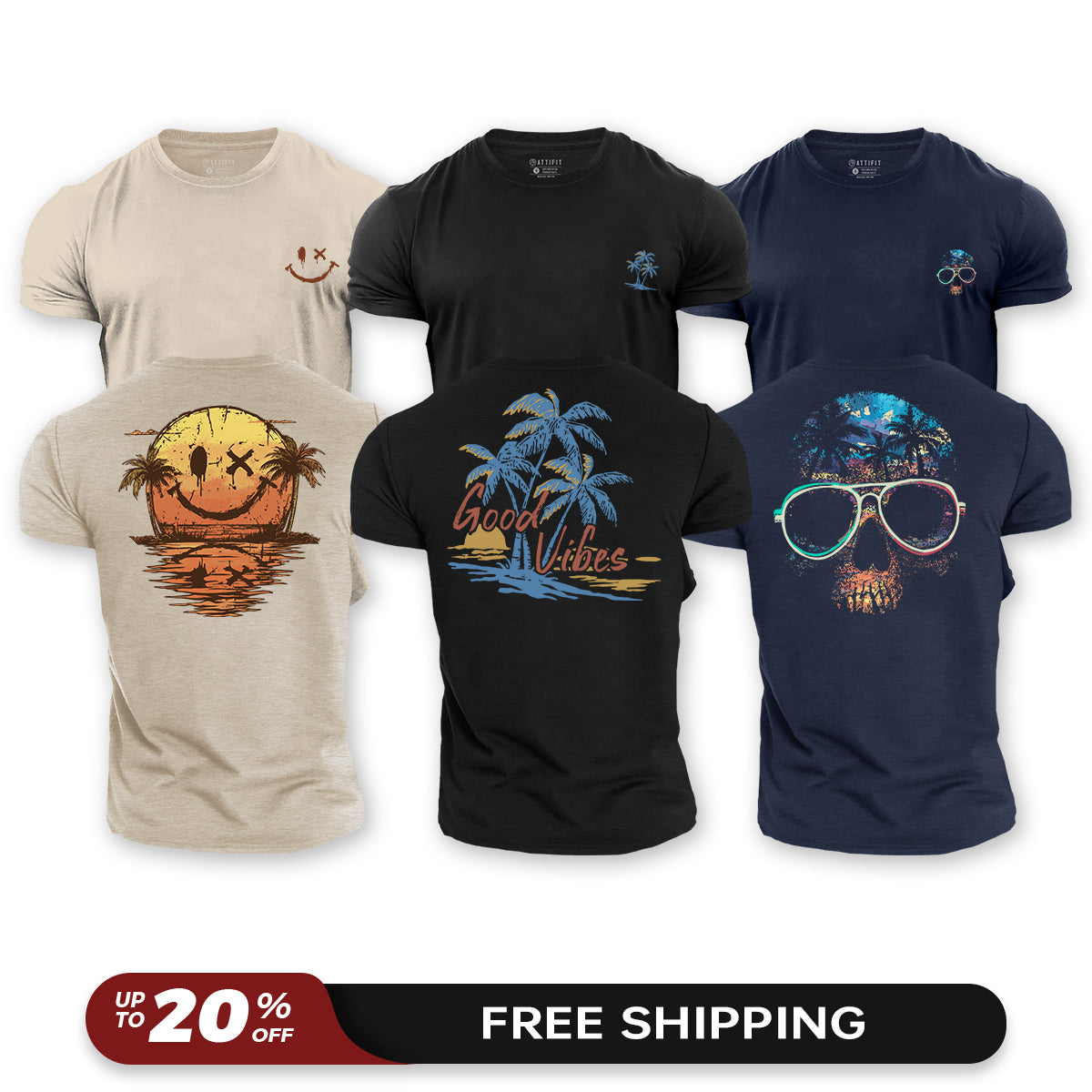 Good Vibes 3-Pack - Cotton T-Shirts