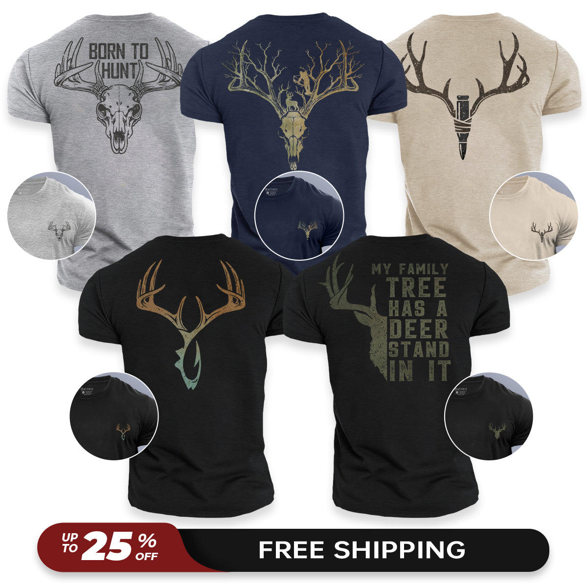 Hunting Style 5-Pack - Cotton T-Shirts