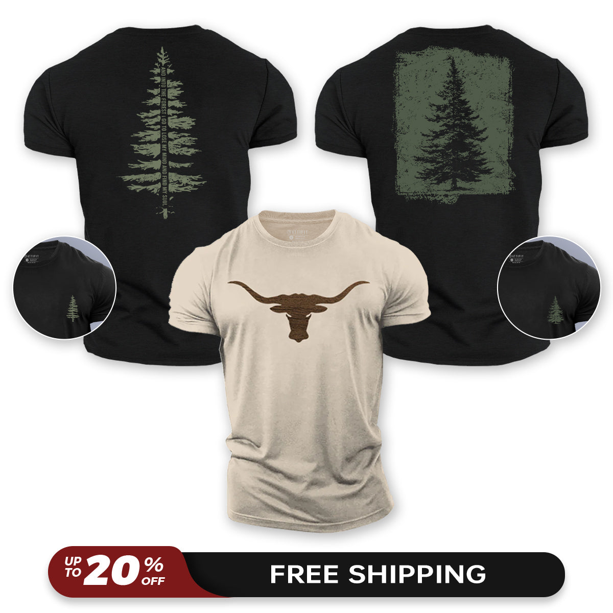 Forest Vibes 3-Pack - Cotton T-Shirts