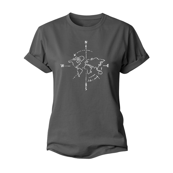 Simple Compass Map Women's Cotton T-shirts