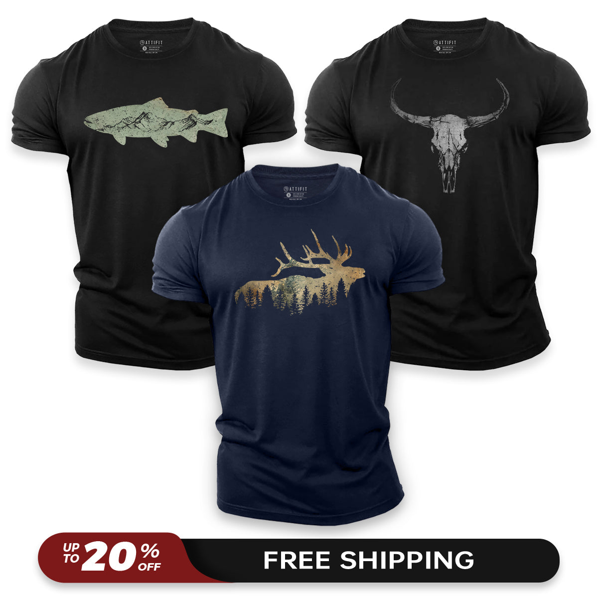 Wildlife Forest 3-Pack - Cotton T-Shirts