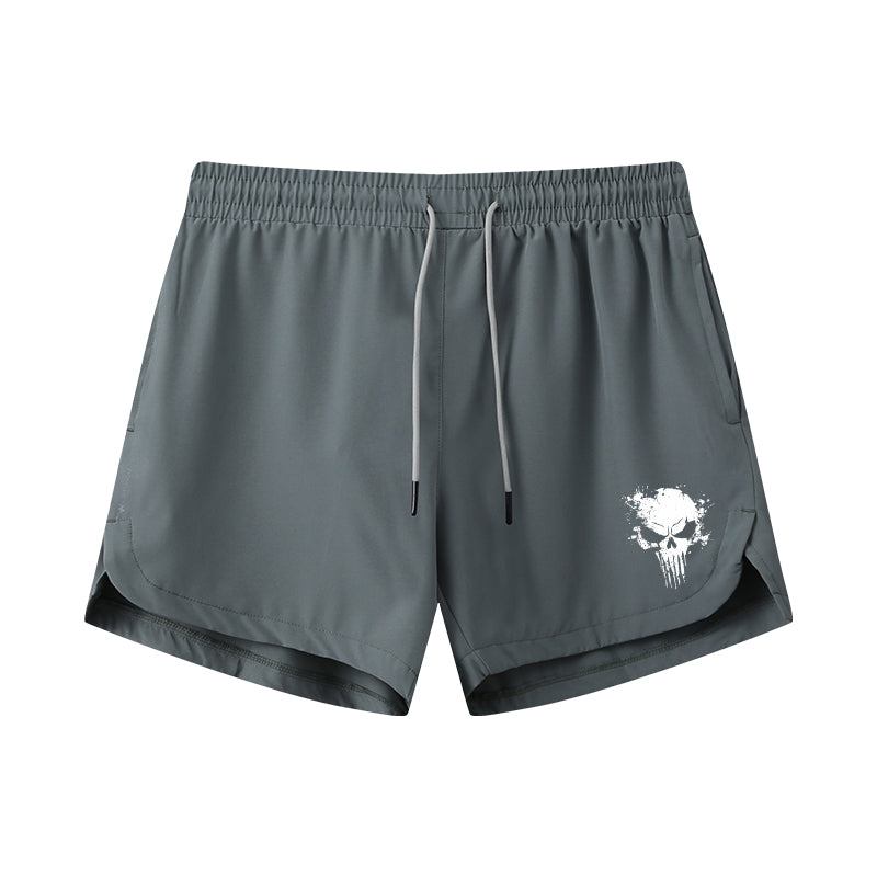 Splash Ink Skull Athletic Quick-Dry Shorts