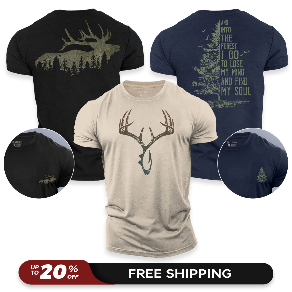 Forest Escape 3-Pack - Cotton T-Shirts