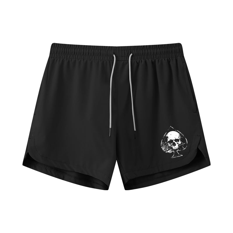 Spades Skull Athletic Quick-Dry Shorts