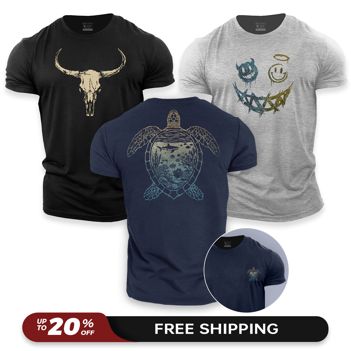 Wander Tide 3-Pack - Cotton T-Shirts