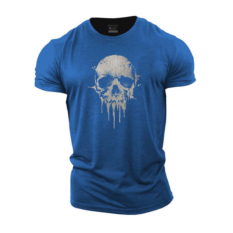 Splash Ink Skull Cotton T-Shirts