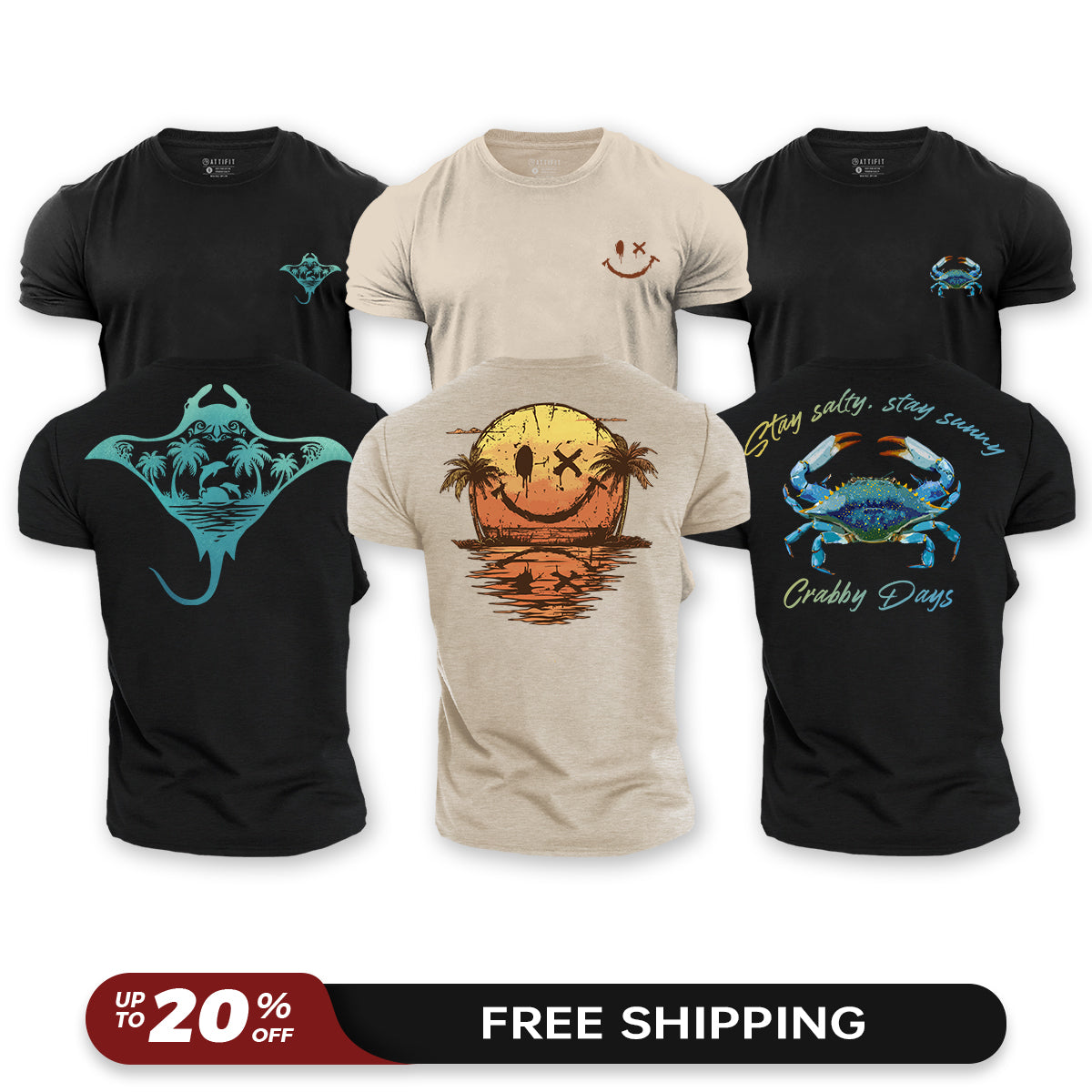 Salty Days 3-Pack - Cotton T-Shirts