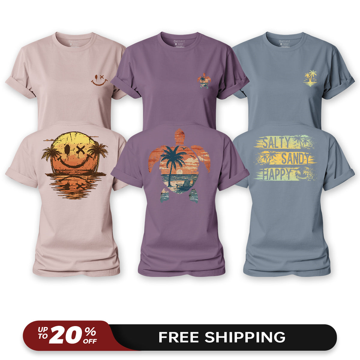 Sunset Vibe 3-Pack - Women's Cotton T-Shirts
