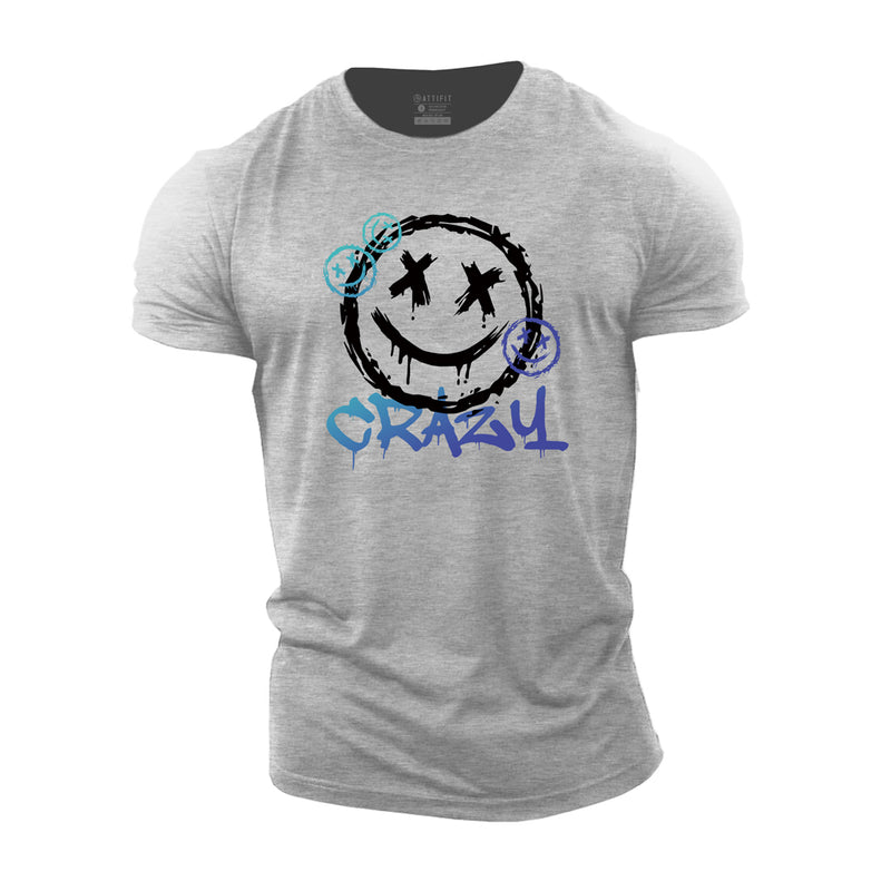 Crazy Smiley Cotton T-Shirts