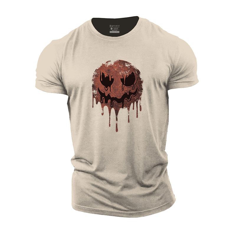 Red Evil Smiley Cotton T-Shirt