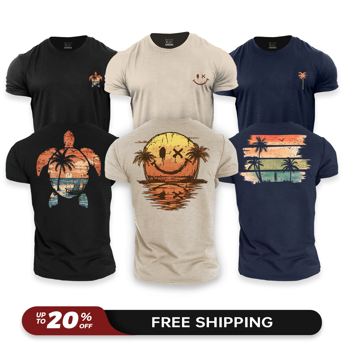 Sunset Vibe 3-Pack - Cotton T-Shirts