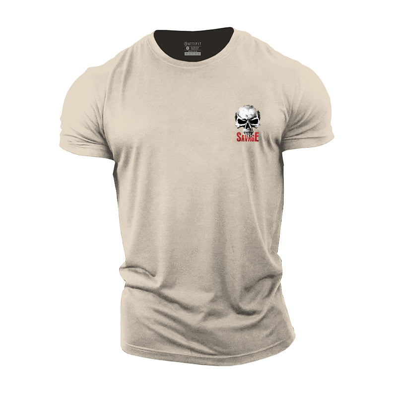 Savage Skull Cotton T-Shirts