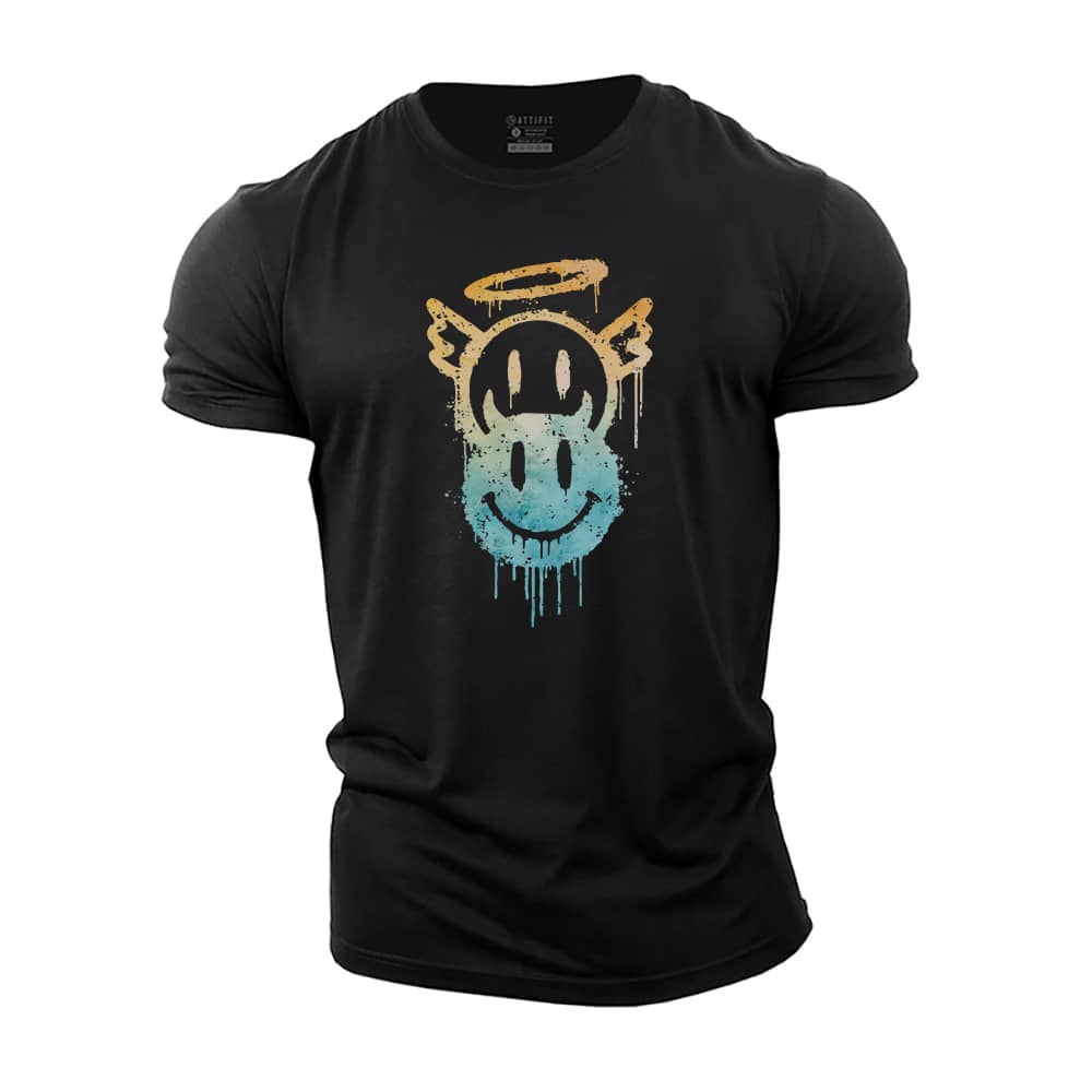 Halo Dripping Smiley Cotton T-Shirt