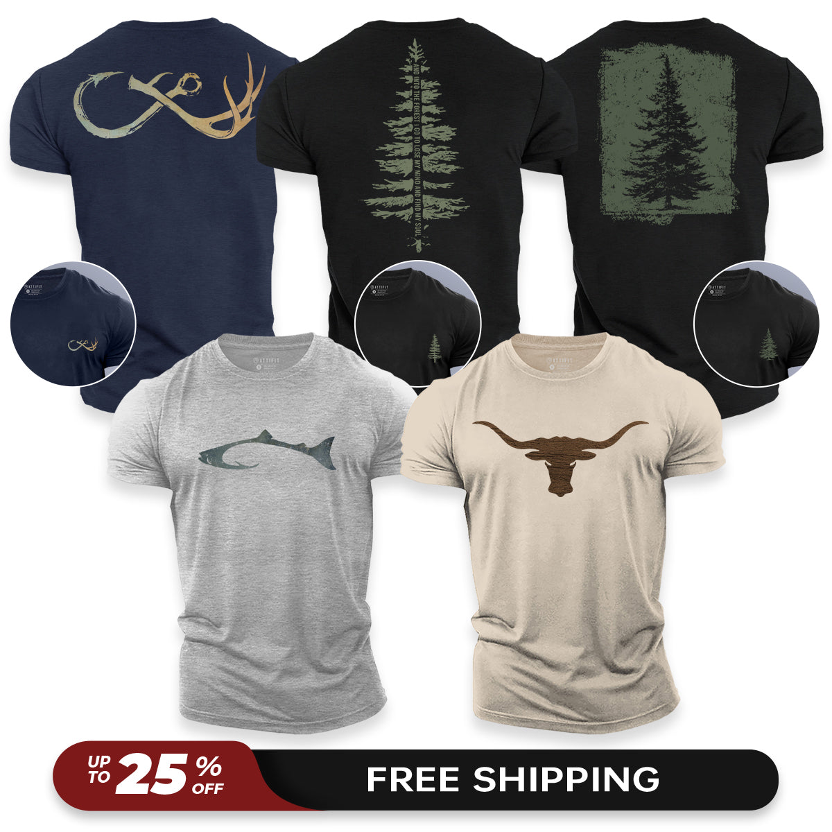 Wild Soul 5-Pack - Cotton T-Shirts