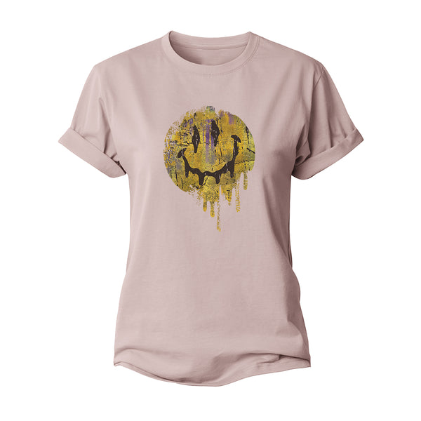 Colorful Dripping Smiley Women's Cotton T-shirts