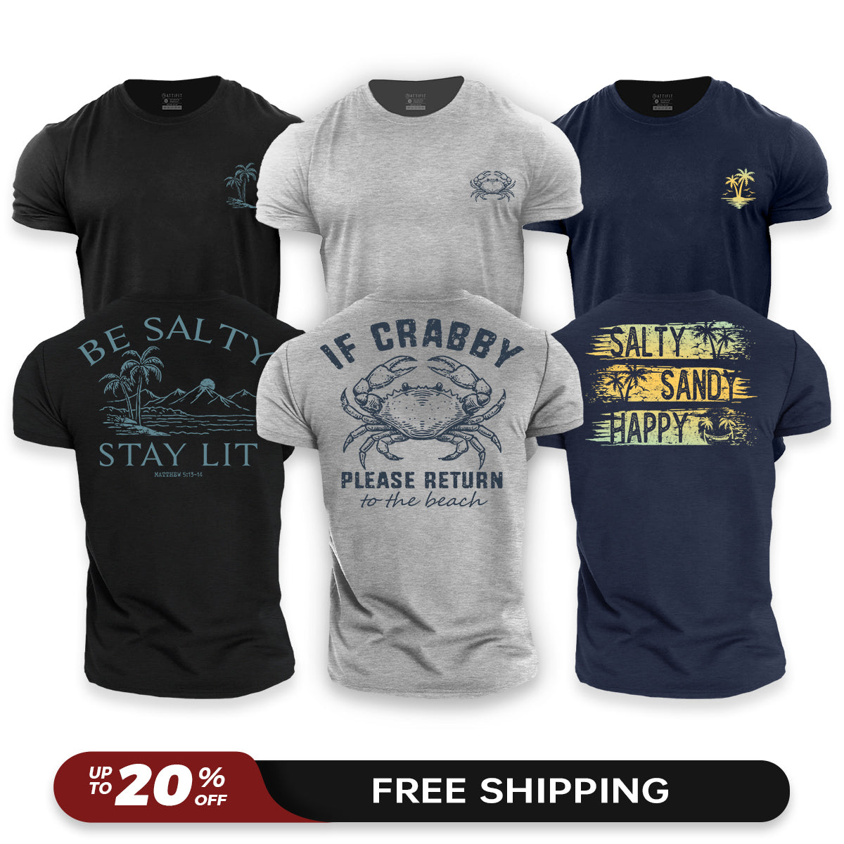 Beach Mood 3-Pack - Cotton T-Shirts