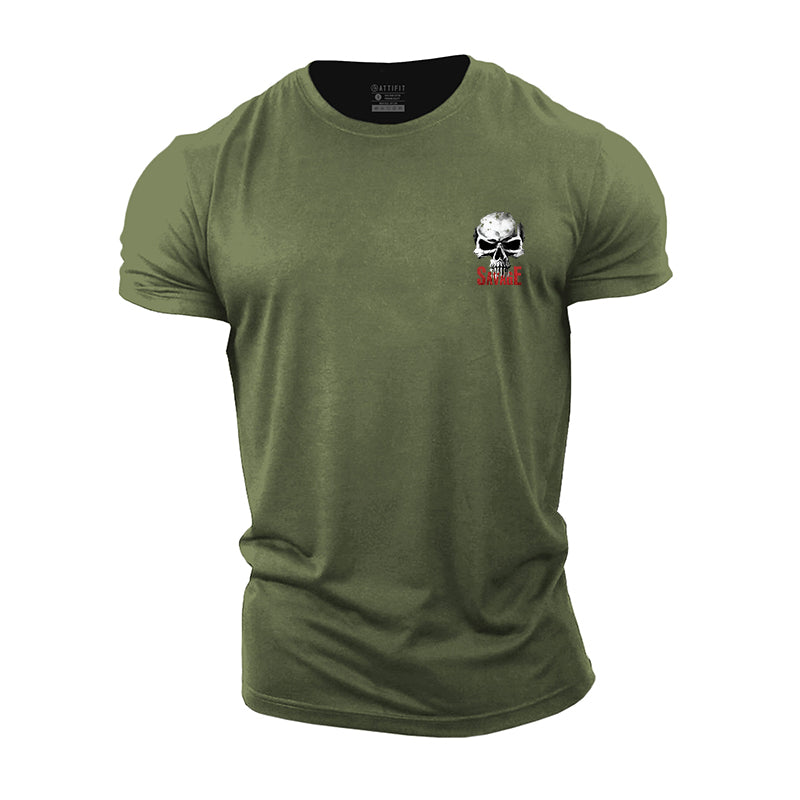 Savage Skull Cotton T-Shirts