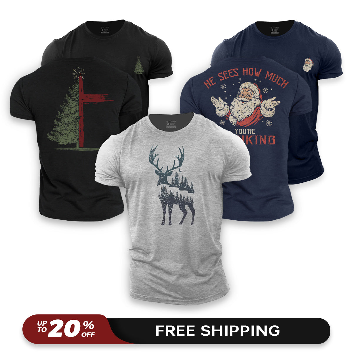 Merry Vibes 3-Pack - Cotton T-Shirts