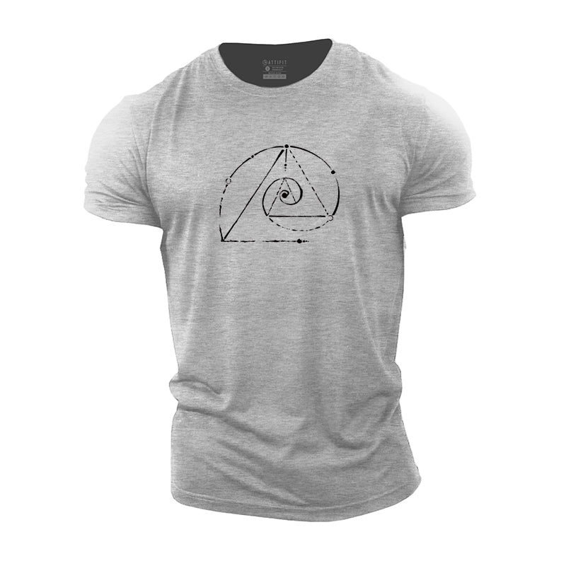 Spiral Triangle Cotton T-Shirts
