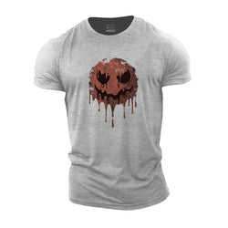 Red Evil Smiley Cotton T-Shirts