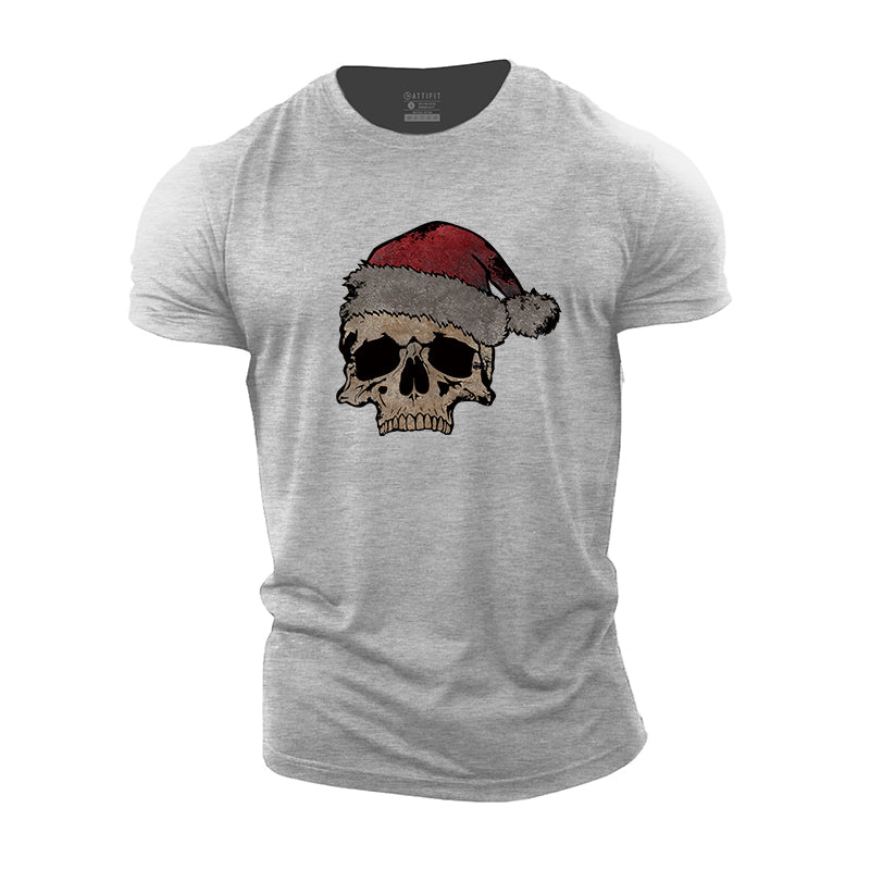 Christmas Skull Cotton T-Shirts