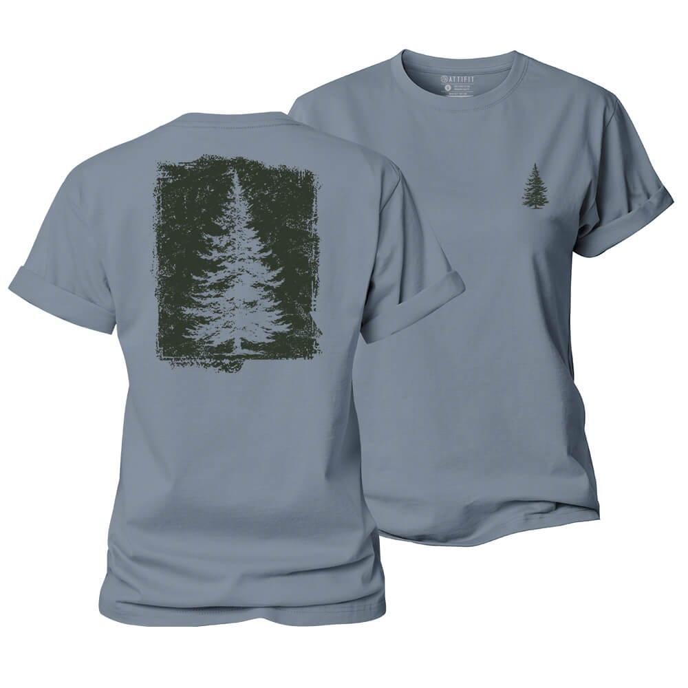 Pine Tree Silhouette Women's Cotton T-Shirt