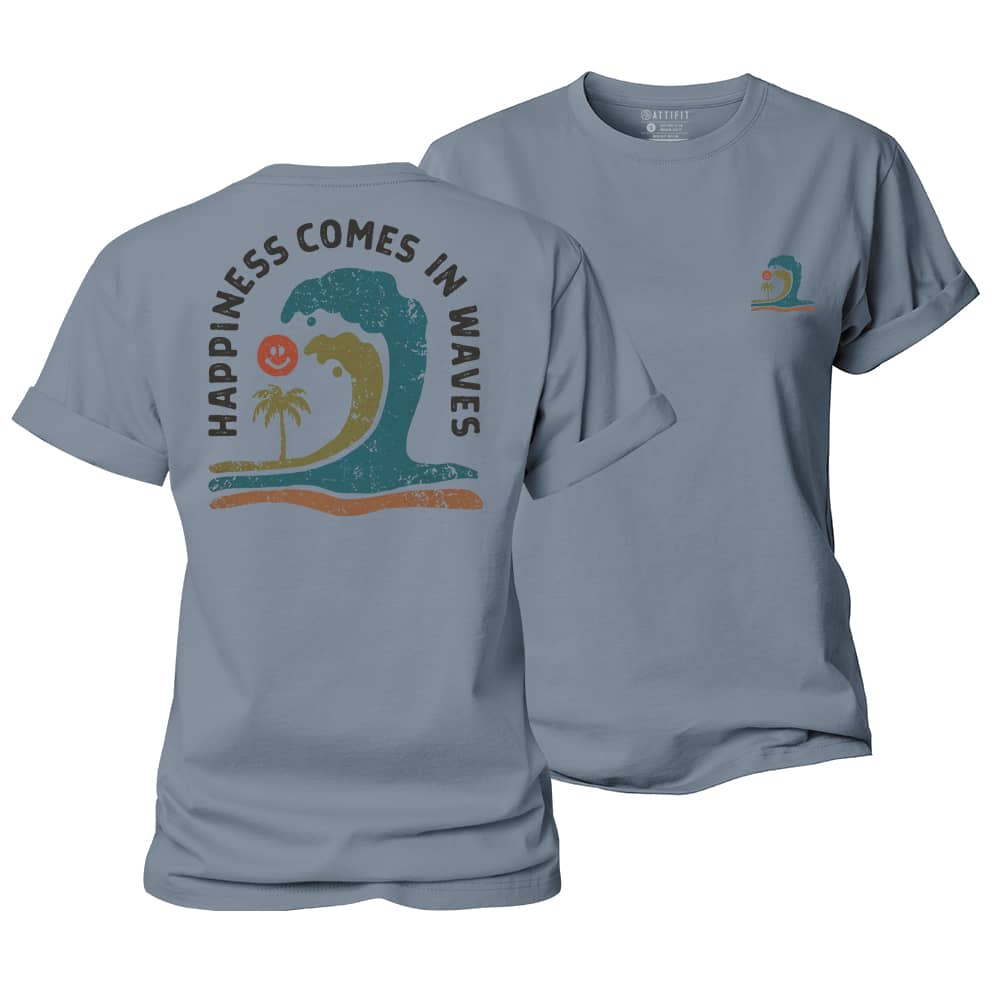 Happiness Comes In Waves Women's Cotton T-Shirt