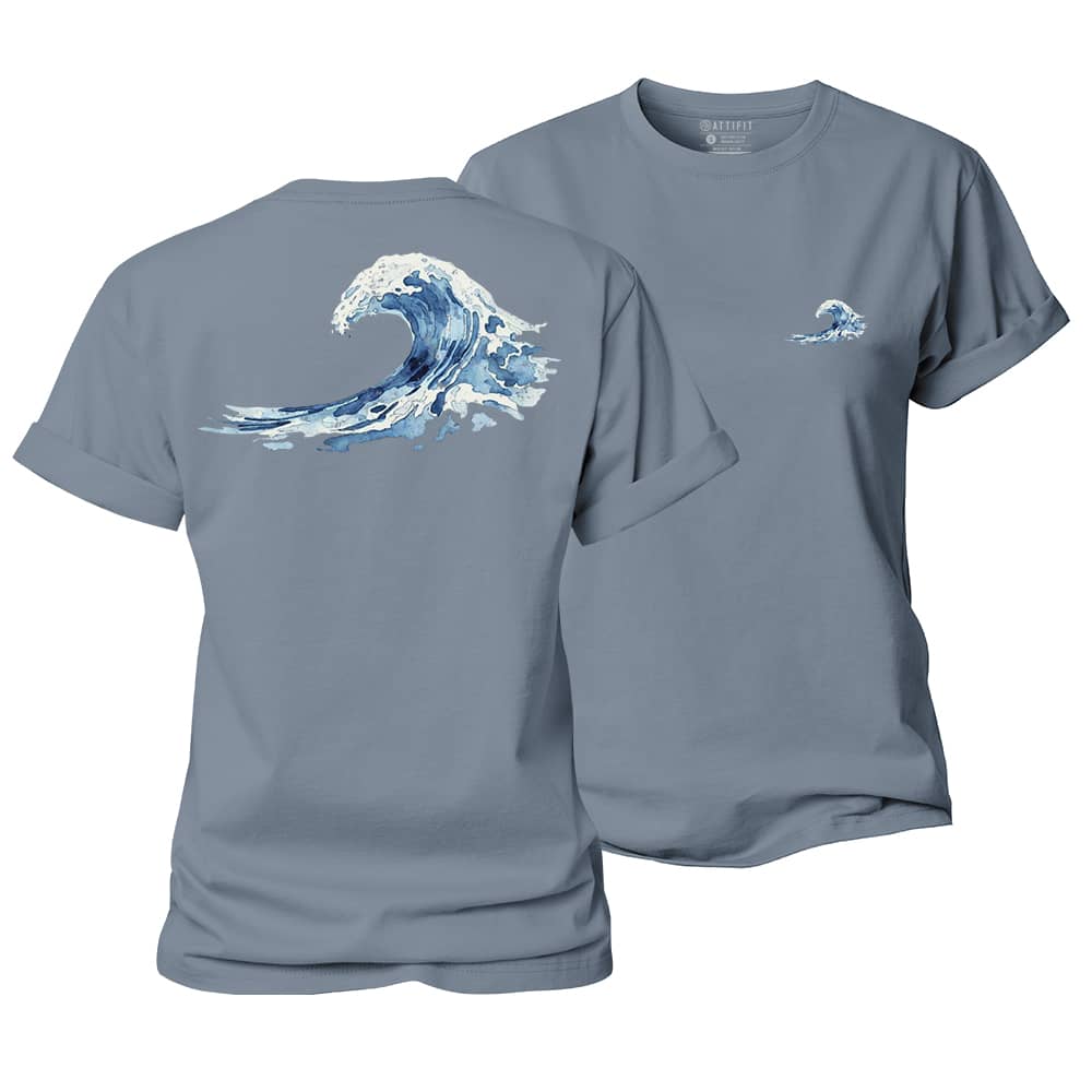Watercolor Ocean Waves Women's Cotton T-Shirt