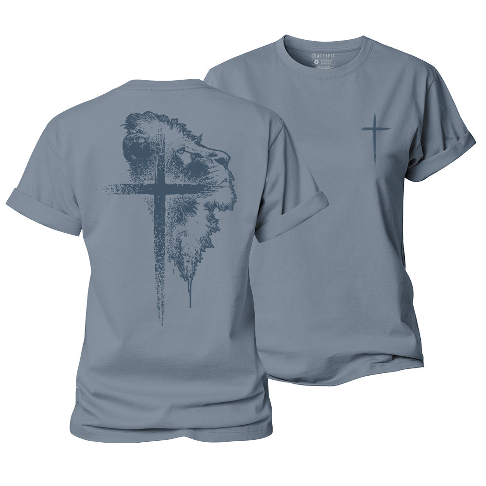 Lion of Faith Cross Women's Cotton T-Shirt