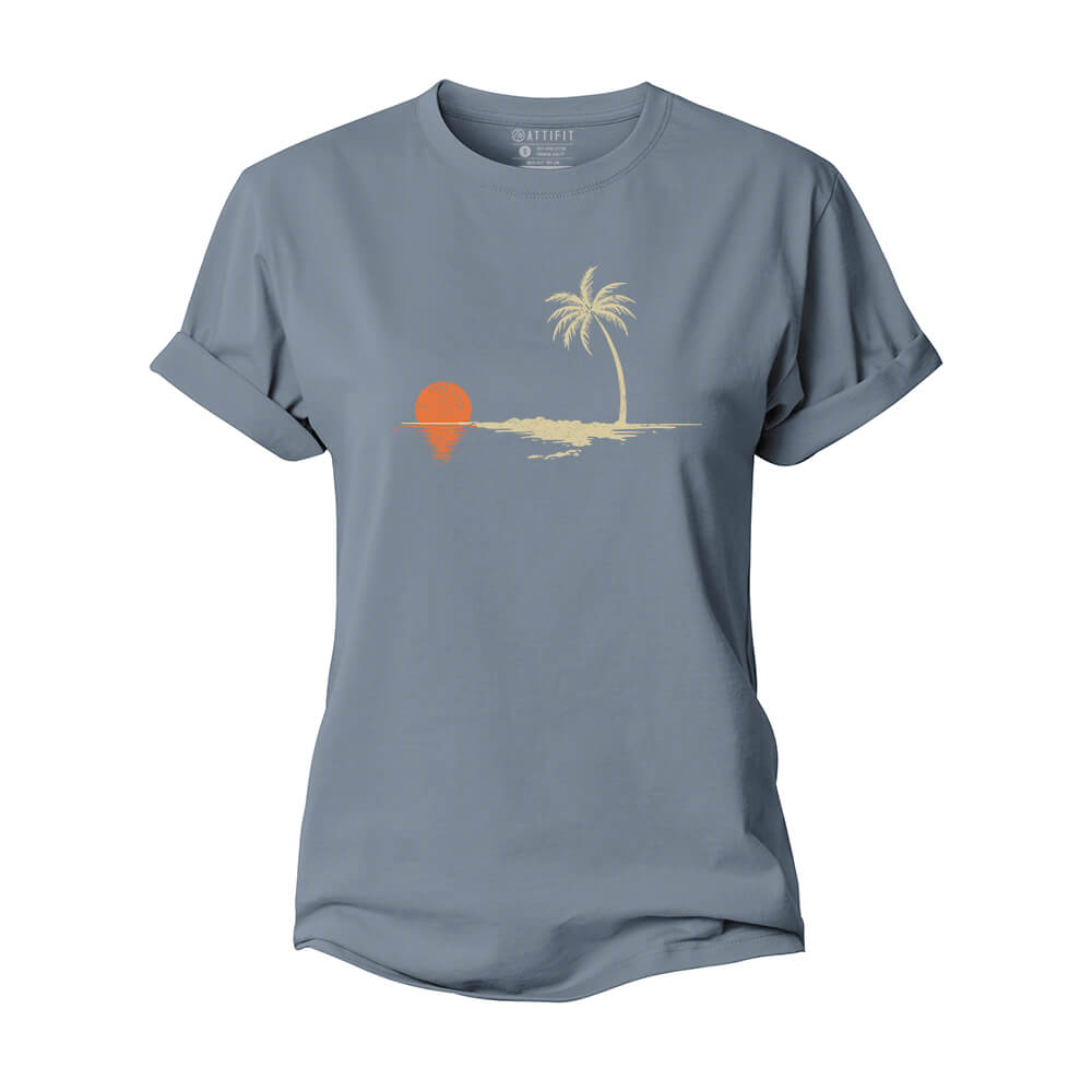Palm Sunset Reflection Women's Cotton T-Shirt