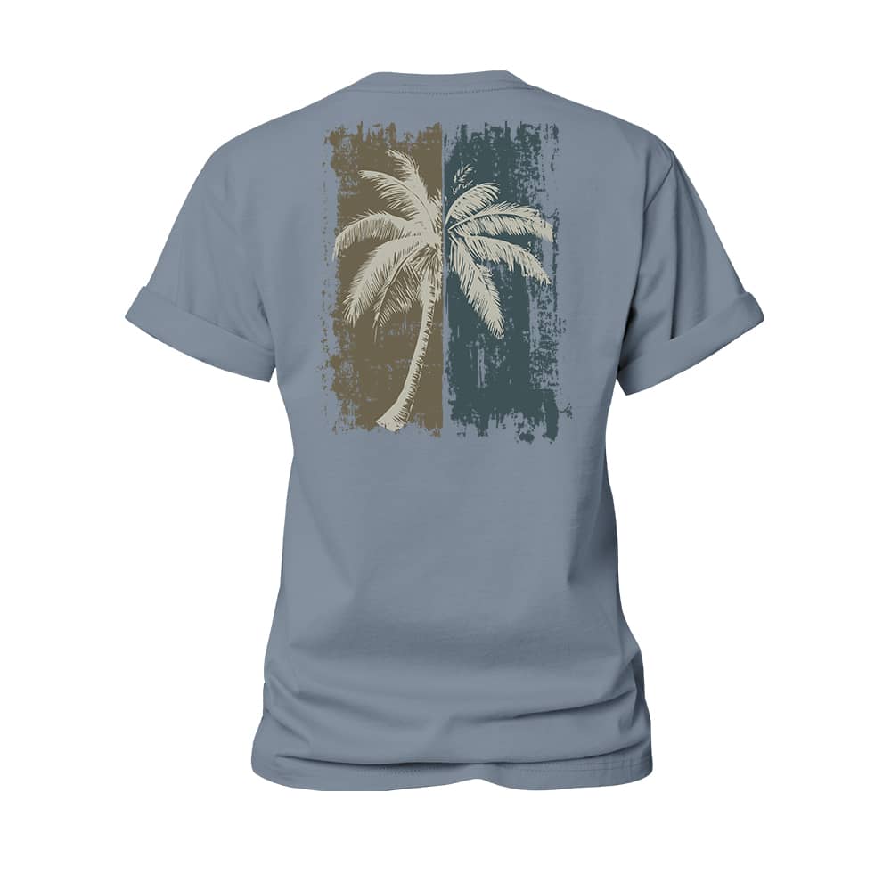 Two-tone Palm Tree Women's Cotton T-Shirt